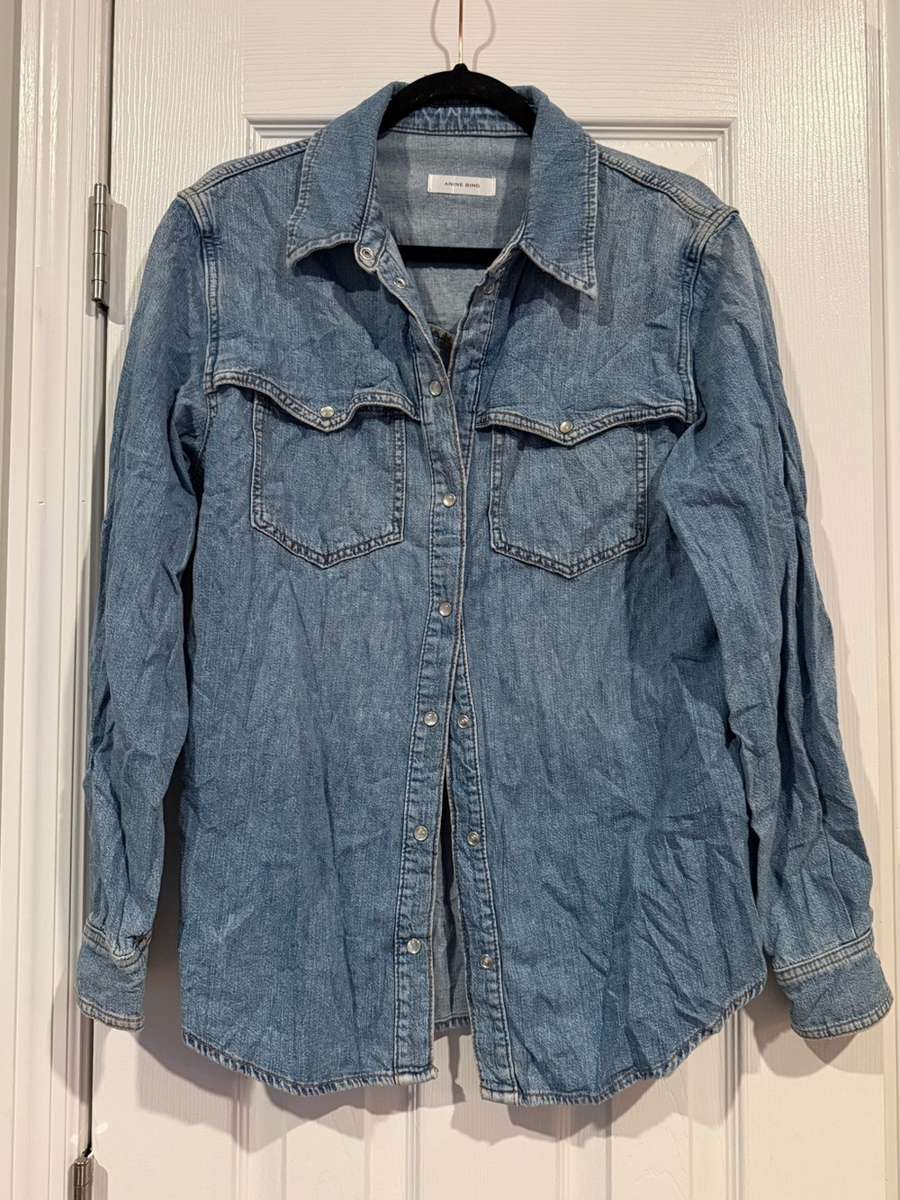 ANINE BING Denim Western Shirt – Size S